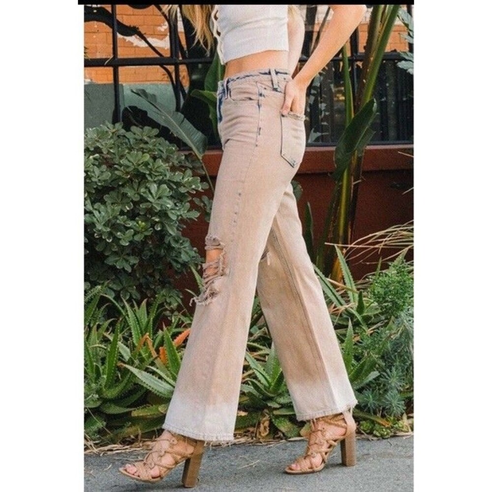 Vervet Size 26 Leslie 90's Vintage Distressed Super High Rise Flare Jeans NWT - Picture 4 of 15